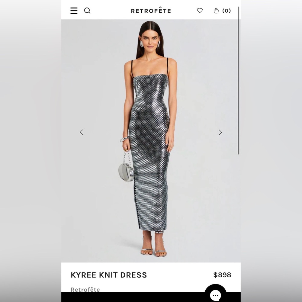 Retrofete Strapless Silver Gown